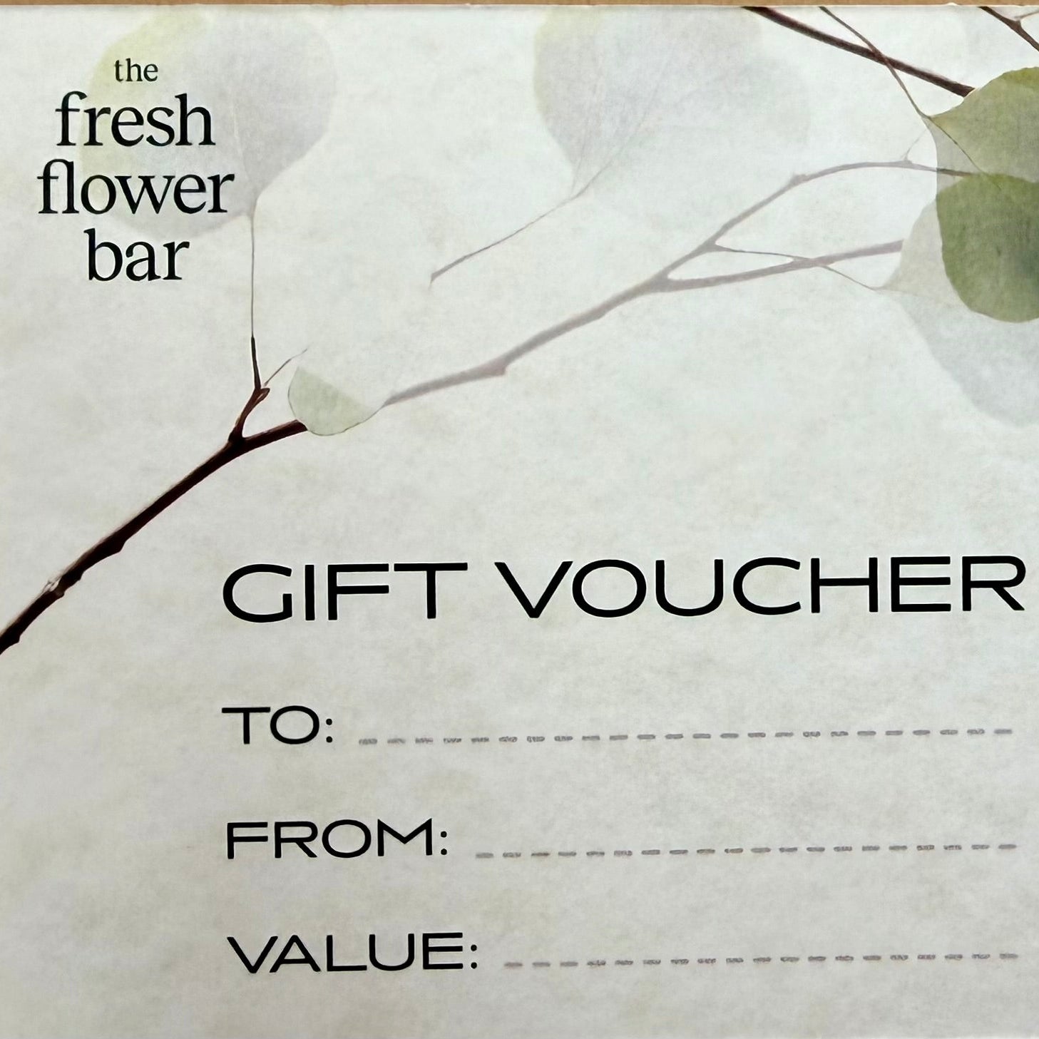 The Fresh Flower Bar Gift Voucher